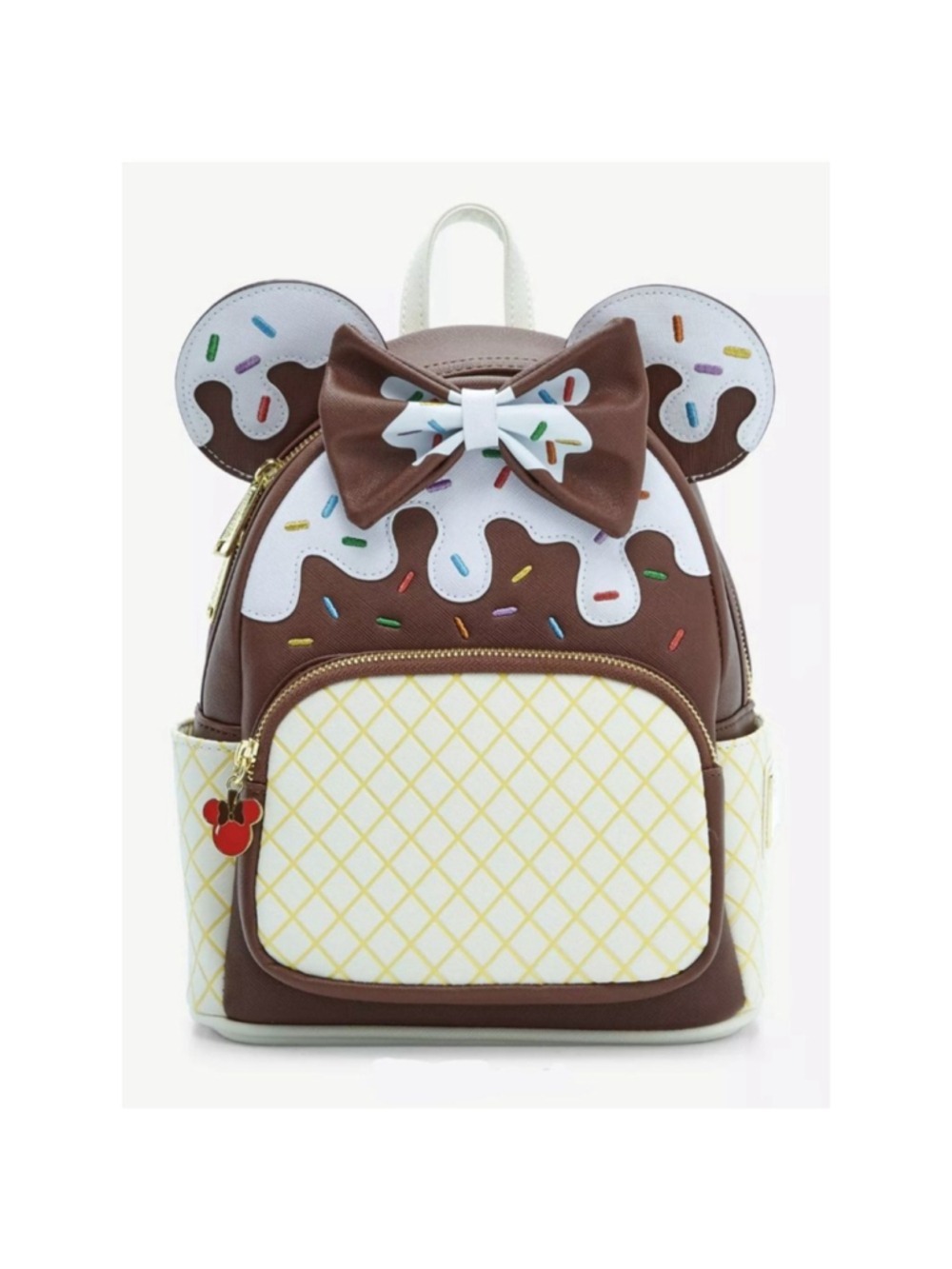 2023 Loungefly Disney Minnie Mouse Chocolate Ice Cream Sundae Mini Backpack NWT